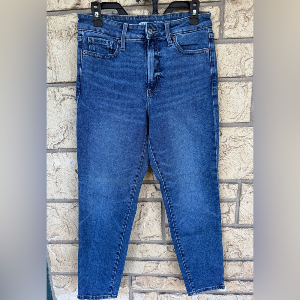 Old Navy OG Straight High Rise Waited Size 6 Classic Blue Women's Jeans